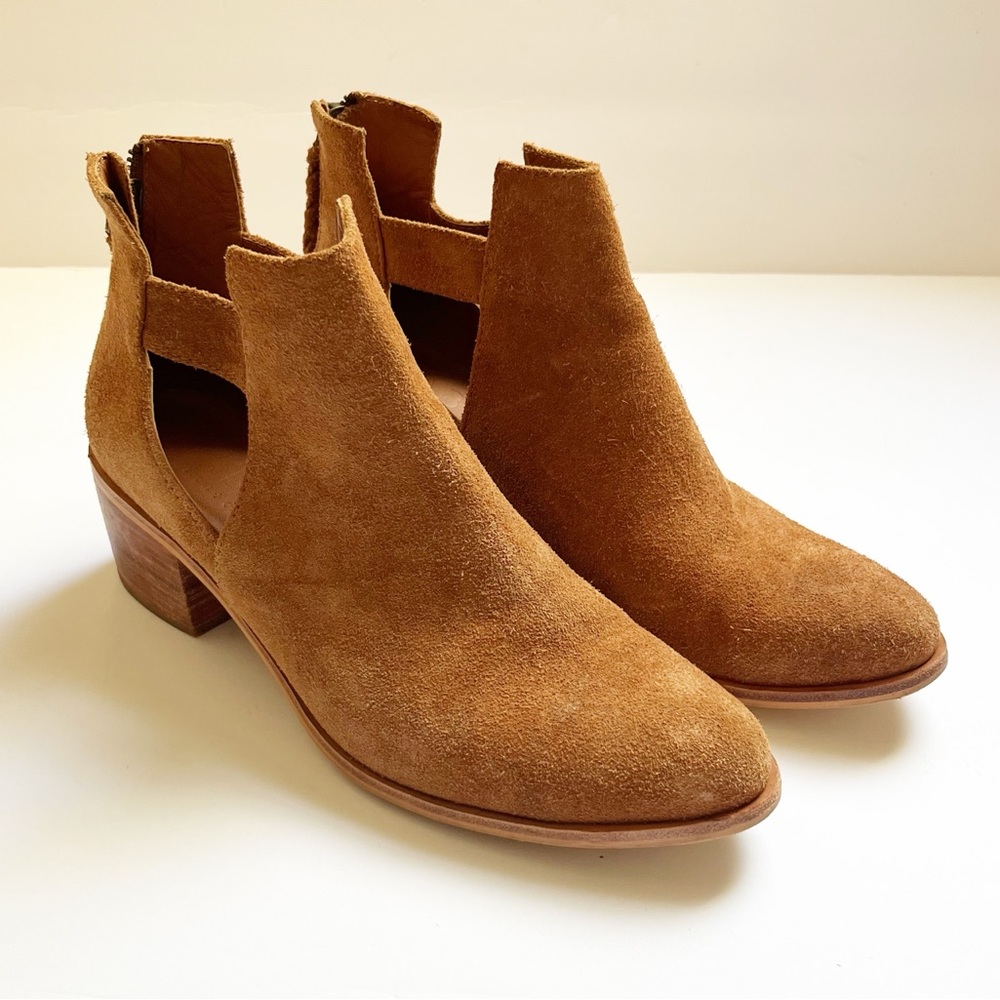 Able Gamboa Tan Suede Leather Ankle Boots Sz 8